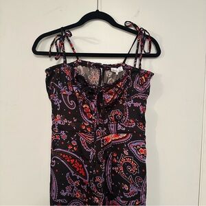 Danielle Bernstein Black and Purple Paisley Dress